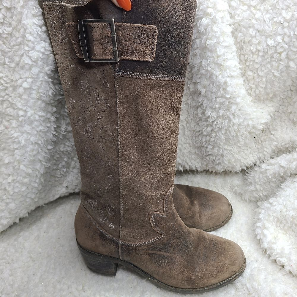 Olukai Emalani Tall Embroidered Leather Boots sz 7.5